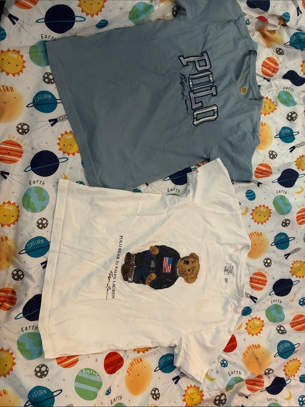 Polo by Ralph Lauren Light Blue Logo Tee & White Bear Graphic Tee (2)
